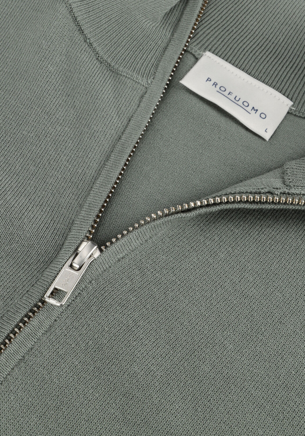 Groene PROFUOMO Trui PULLOVER HALF ZIP - large