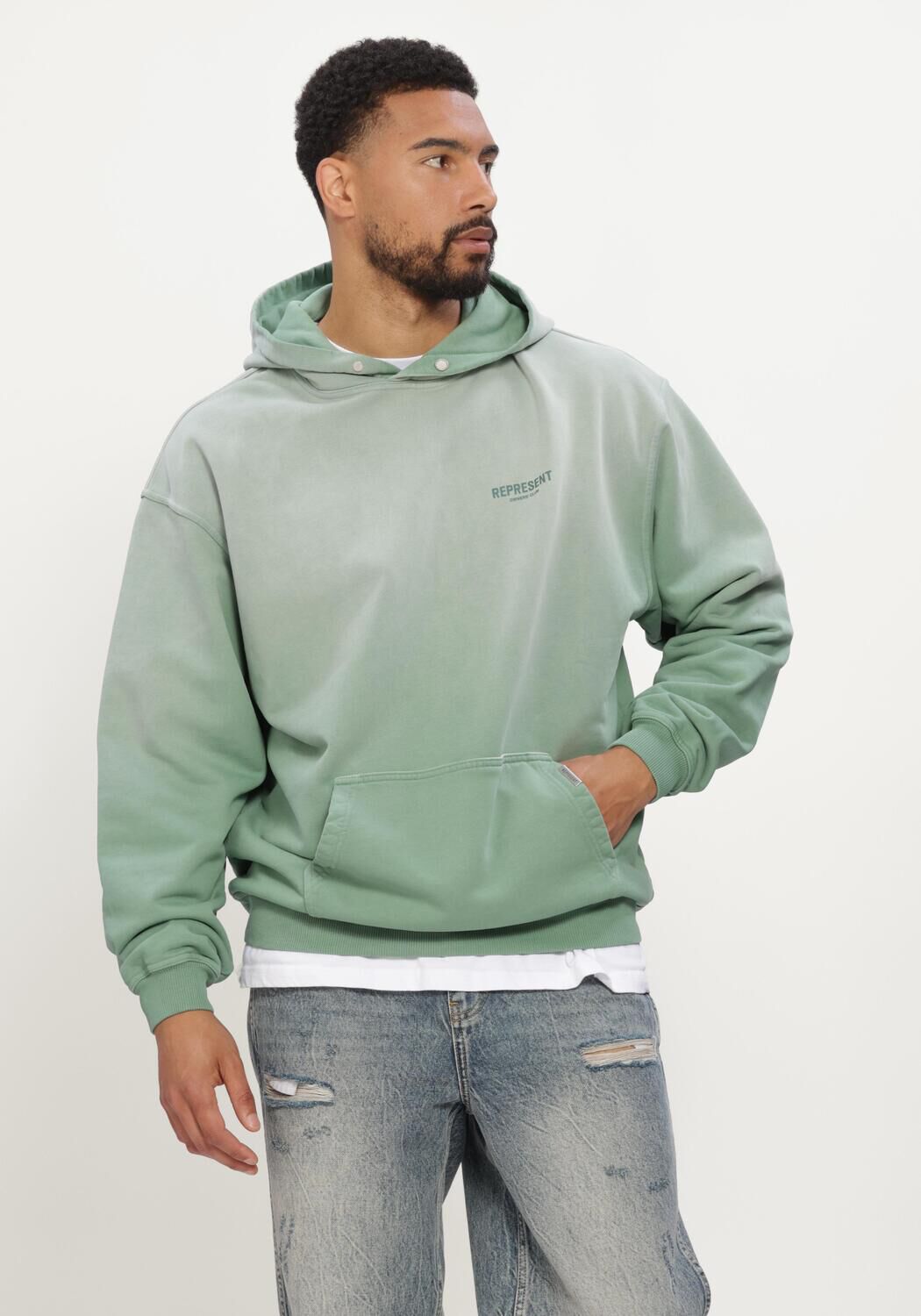 Groene REPRESENT Sweater OWNERS CLUB HOODIE - large