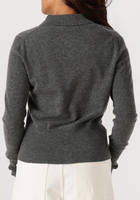 Donkergrijze CLOSED Trui CARDIGAN WITH COLLAR - large
