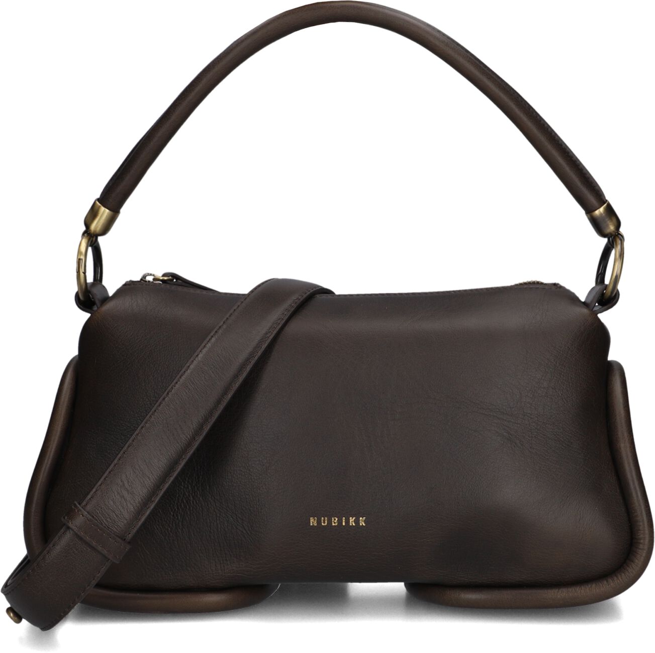 Nubikk Nubikk Schoudertas Dames Bibi Bag, Materiaal: Leer, Kleur: Bruin