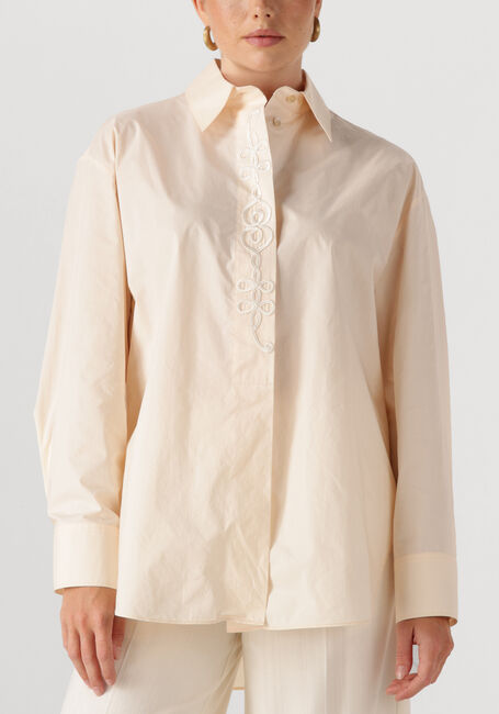 Ecru FORTE FORTE Blouses EMBROIDERED BCI COTTON POPLINE OVERSHIRT SHIRT - large