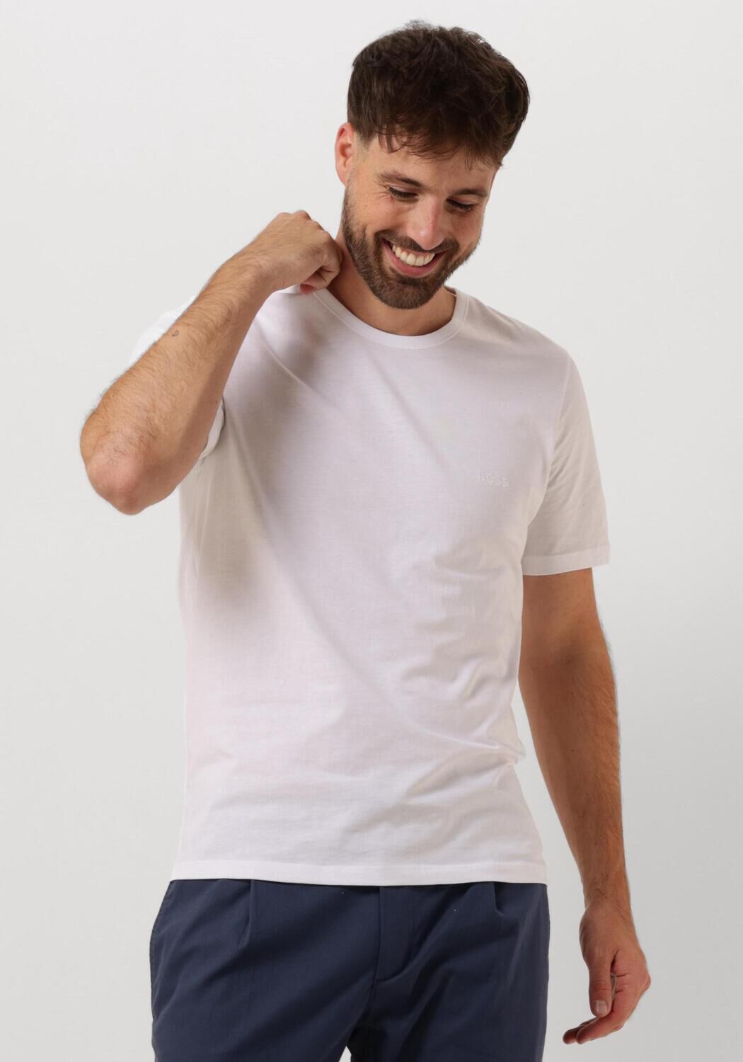 Boss Black T-Shirt Heren Tshirt Rn 3p Classic, Maat: L, Kleur: Wit