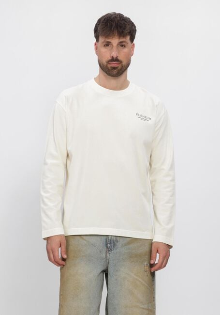 Ecru FLANEUR T-shirt SOUND + DESIGN LONGSLEEVE WASHED - large