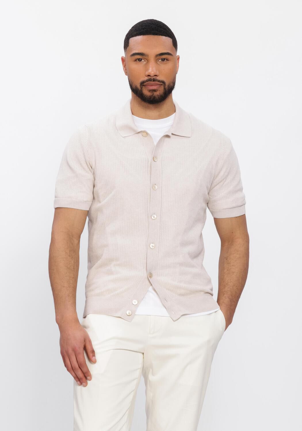 Ecru GRAN SASSO Casual overhemd SHIRT S/SLV - large