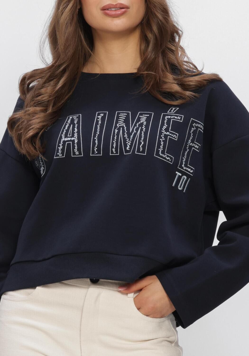 Blauwe AIMEE THE LABEL Sweater ELANSS6 SWEATER WITH EMBROIDERY - large