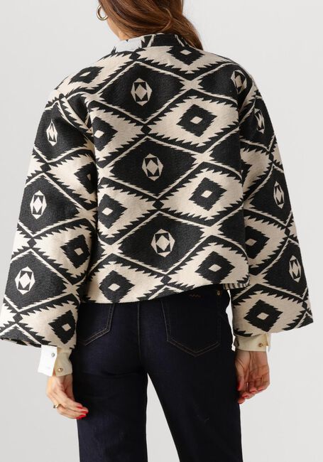 Zwarte SUMMUM Jack SHORT ROUND NECK JACKET GEO AZTEK - large