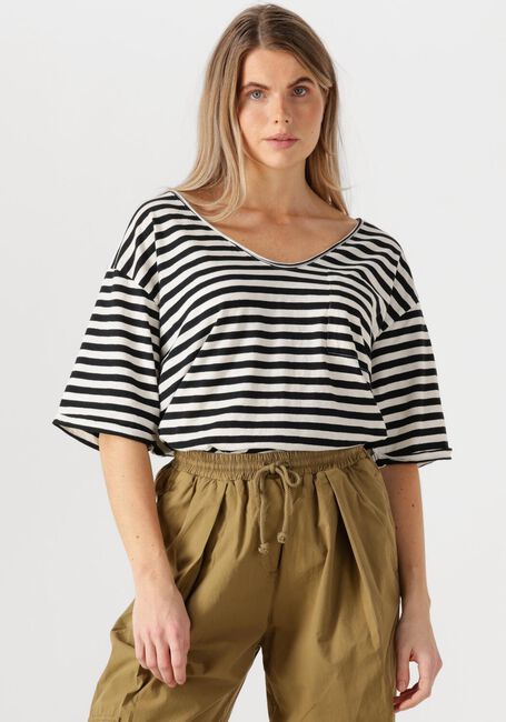 Witte PENN & INK Top T-SHIRT STRIPE - large