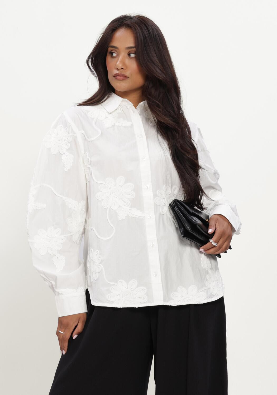 Witte ROTATE Blouses FLOWER OVERSIZED SHIRT - large
