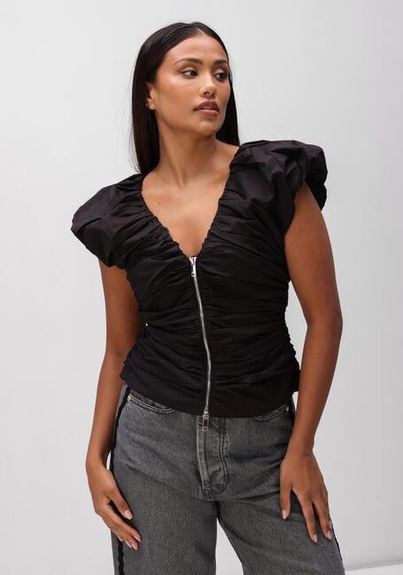 Zwarte GANNI Tops & T-shirts STRETCH COTTON RUCHES TOP - large