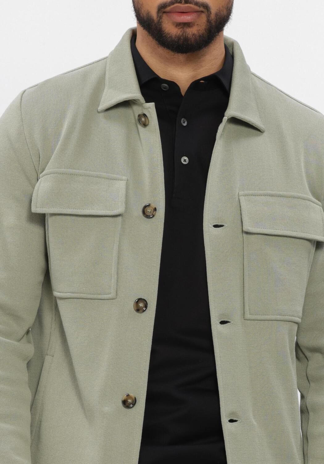 Groene LARDINI Overshirts KNIT JACKET - large