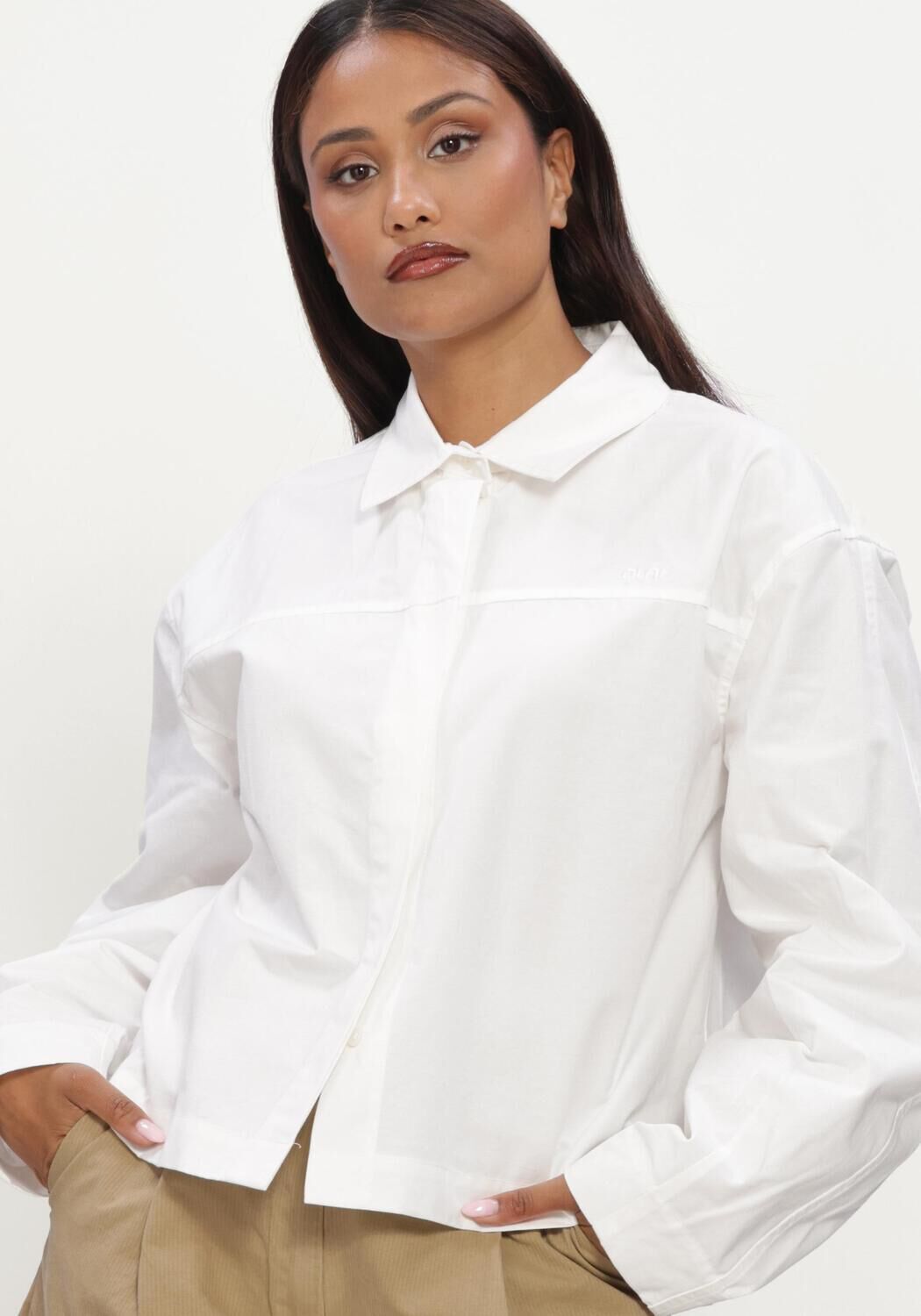 Witte OLAF HUSSEIN Top RETRO LOGO BOXY SHIRTS - large