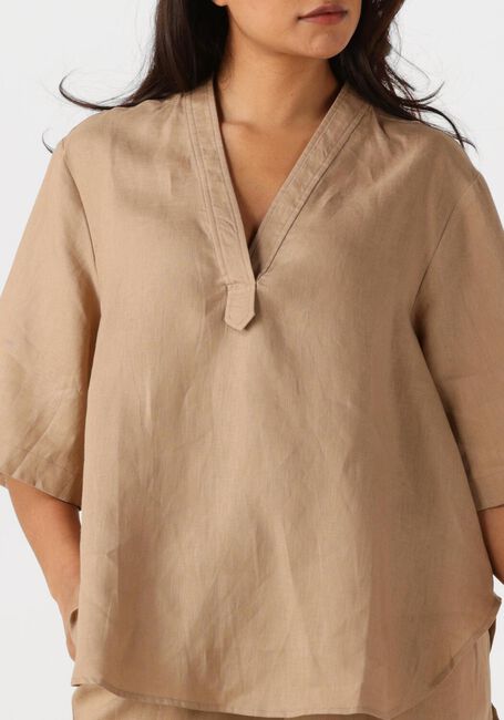 Beige RESORT FINEST Top SHORT SLEEVE BLOUSE - large