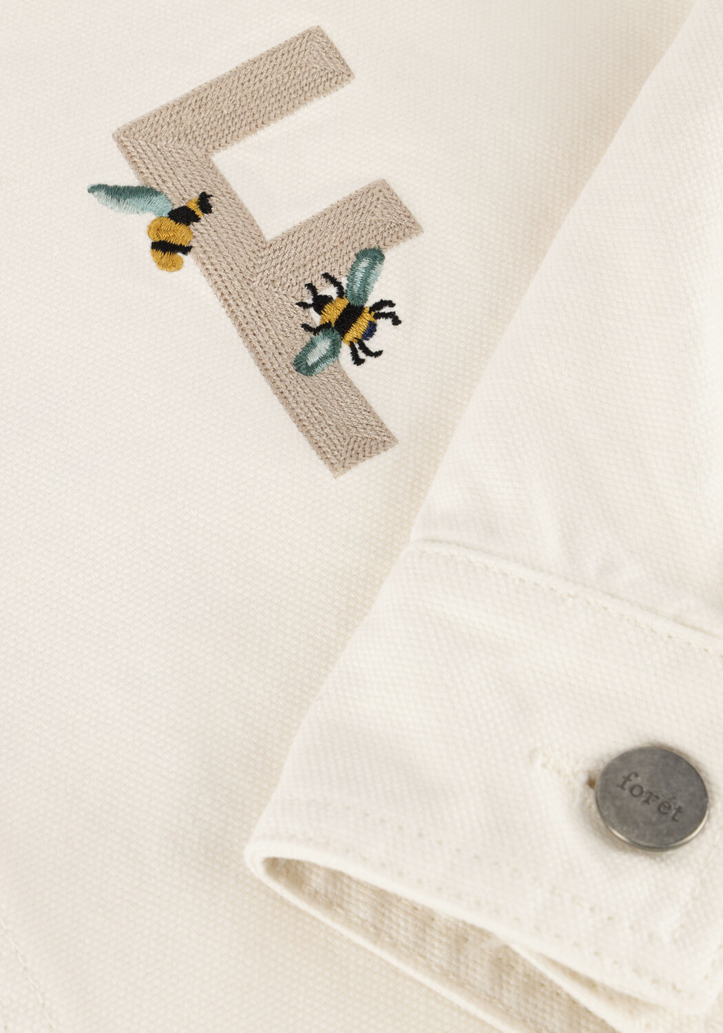 Gebroken wit FOR&Eacute;T Overshirts ROWAN EMBROIDERY CANVAS OVERSHIRT - large