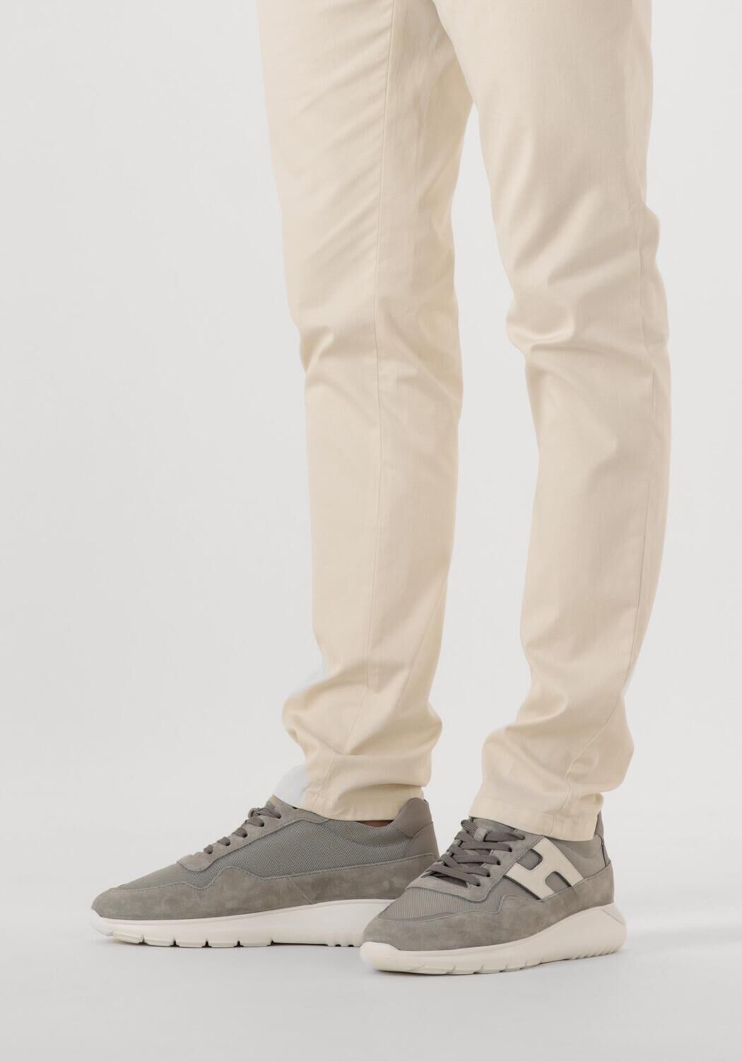 Lichtgrijze HOGAN Lage sneakers INTERACTIVE3 ALLACCIATO PELLE - large