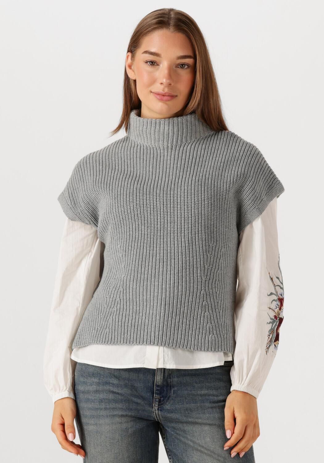 Mos Mosh Coltrui Dames Mmbiola Bine Knit Vest, Maat: M, Kleur: Grijs