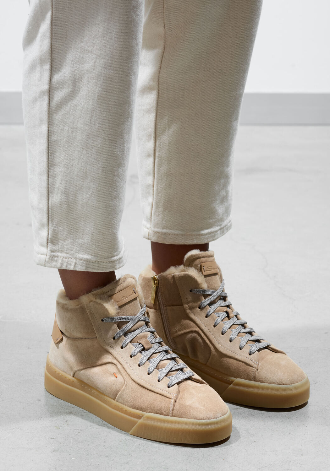 Beige SANTONI Hoge sneakers 60943 - medium