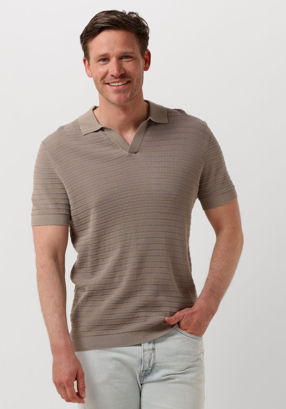 Drykorn Polo Heren Braian, Maat: XXL, Kleur: Bruin afbeelding 1