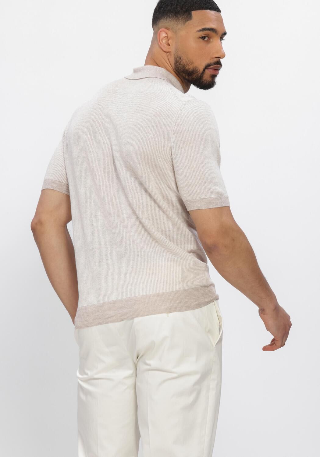 Beige GRAN SASSO Polo TENNIS ZIP S/SLV - large