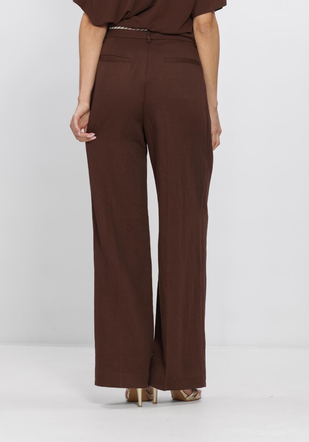 Bruine DANTE6 Wijde broek KENILA WIDE LEG PANTS - large