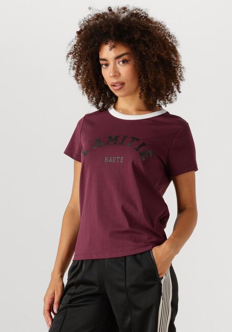Bordeaux HAUTE L'AMITI&Eacute; T-shirt NECKLINE LOGO TEE - large