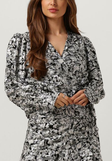 Zwarte SECOND FEMALE Blouses DOODLE WRAP BLOUSE - large