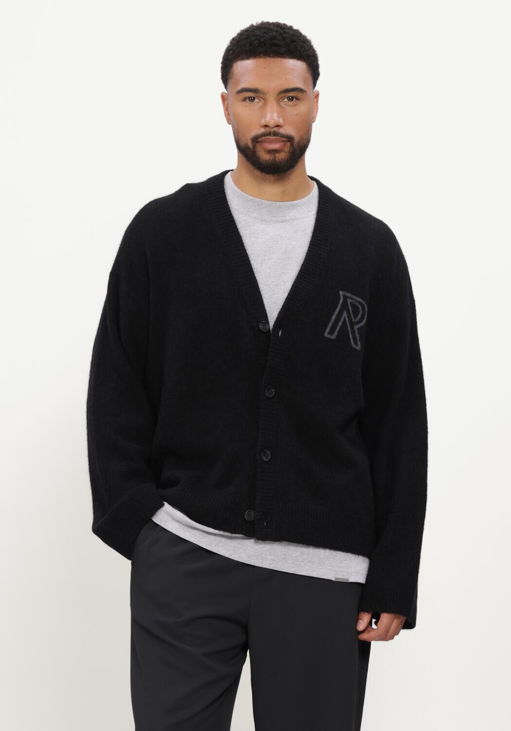 Zwarte REPRESENT Vest LOGO CARDIGAN - large