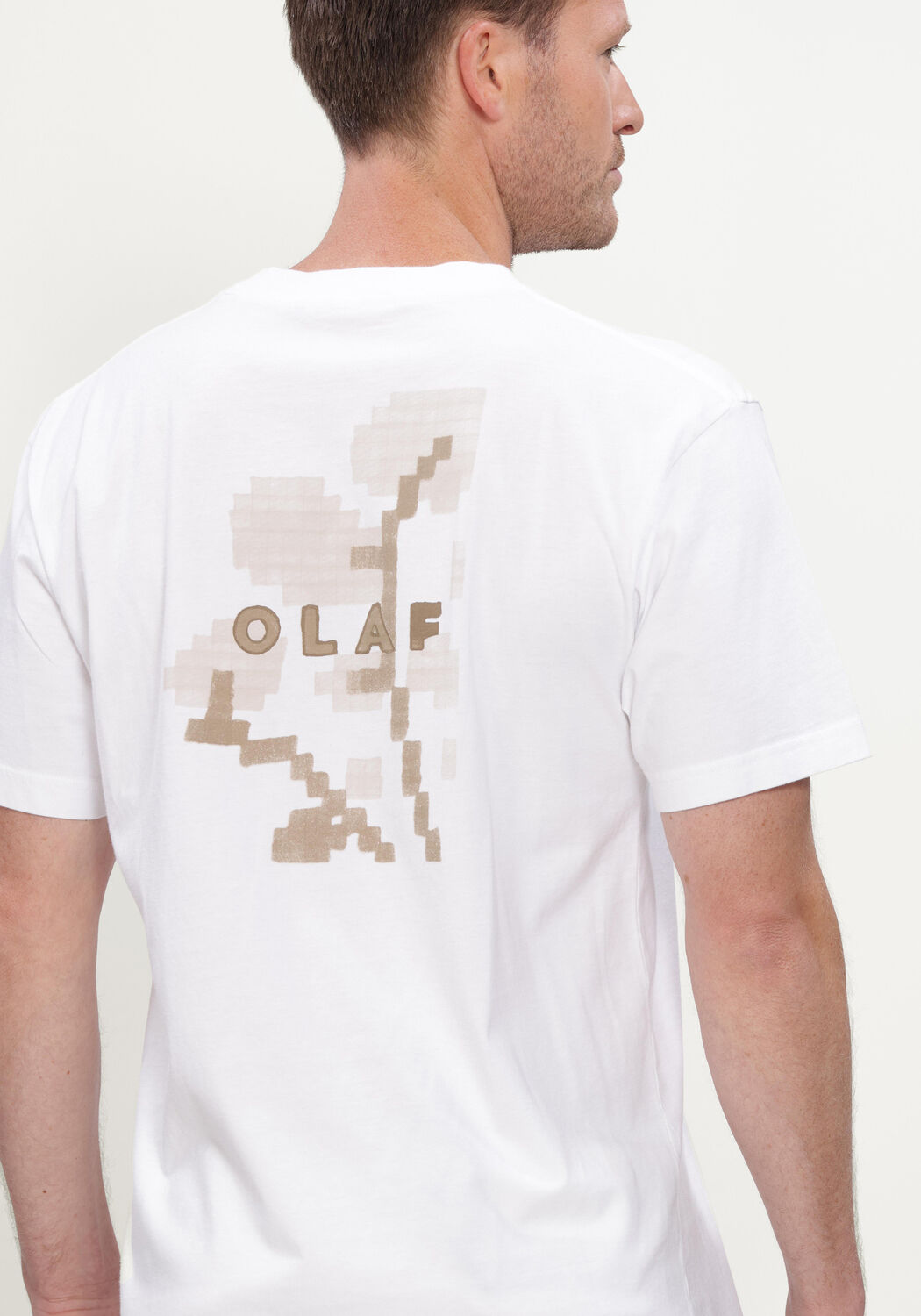 Witte OLAF HUSSEIN T-shirt FELTED WATERCREST TEES - large