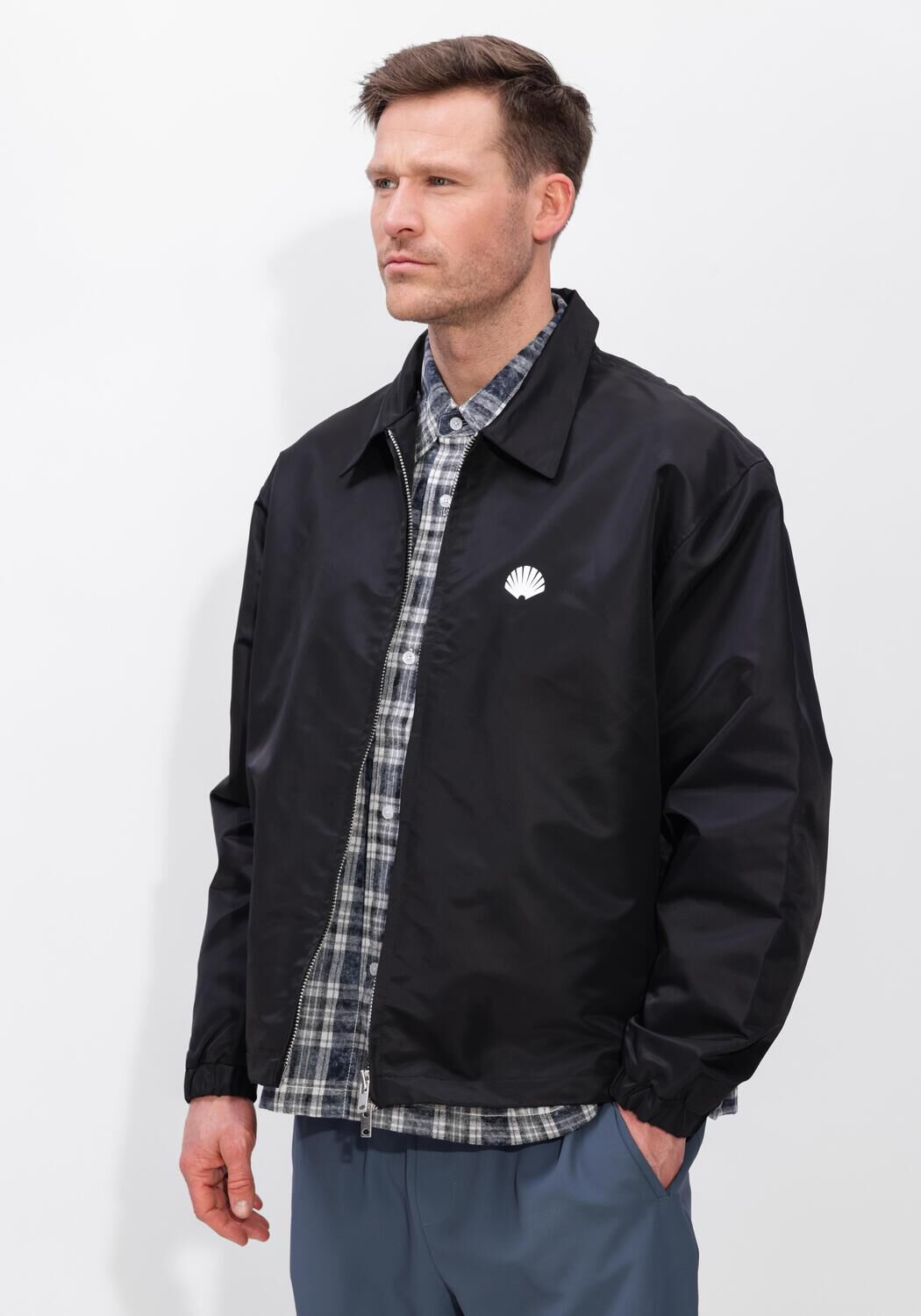 Zwarte NEW AMSTERDAM SURF ASSOCIATION Jack COACH JACKET - large