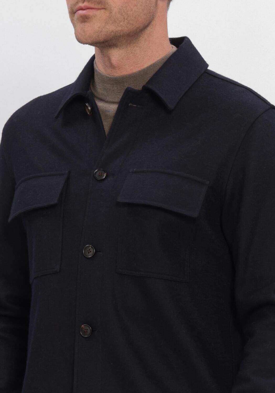 Donkerblauwe PROFUOMO Overshirt OVERSHIRT KNITTED - large