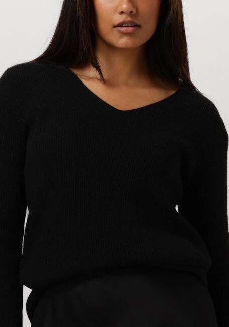 Zwarte RESORT FINEST Trui V-NECK RIB KNIT - large