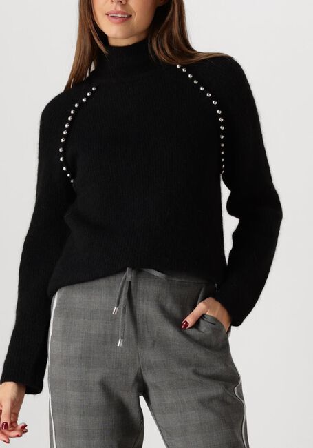 Zwarte MOS MOSH Trui ZORA BEAD HIGHNECK KNIT - large
