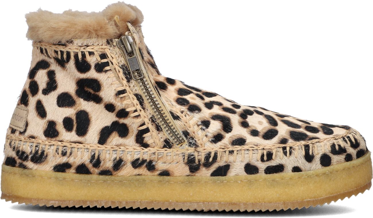 Laidbacklondon Vachtlaarzen Dames Setsu Low Crochet Leopard, Maat: 39, Materiaal: Ponyhair, Kleur: Beige