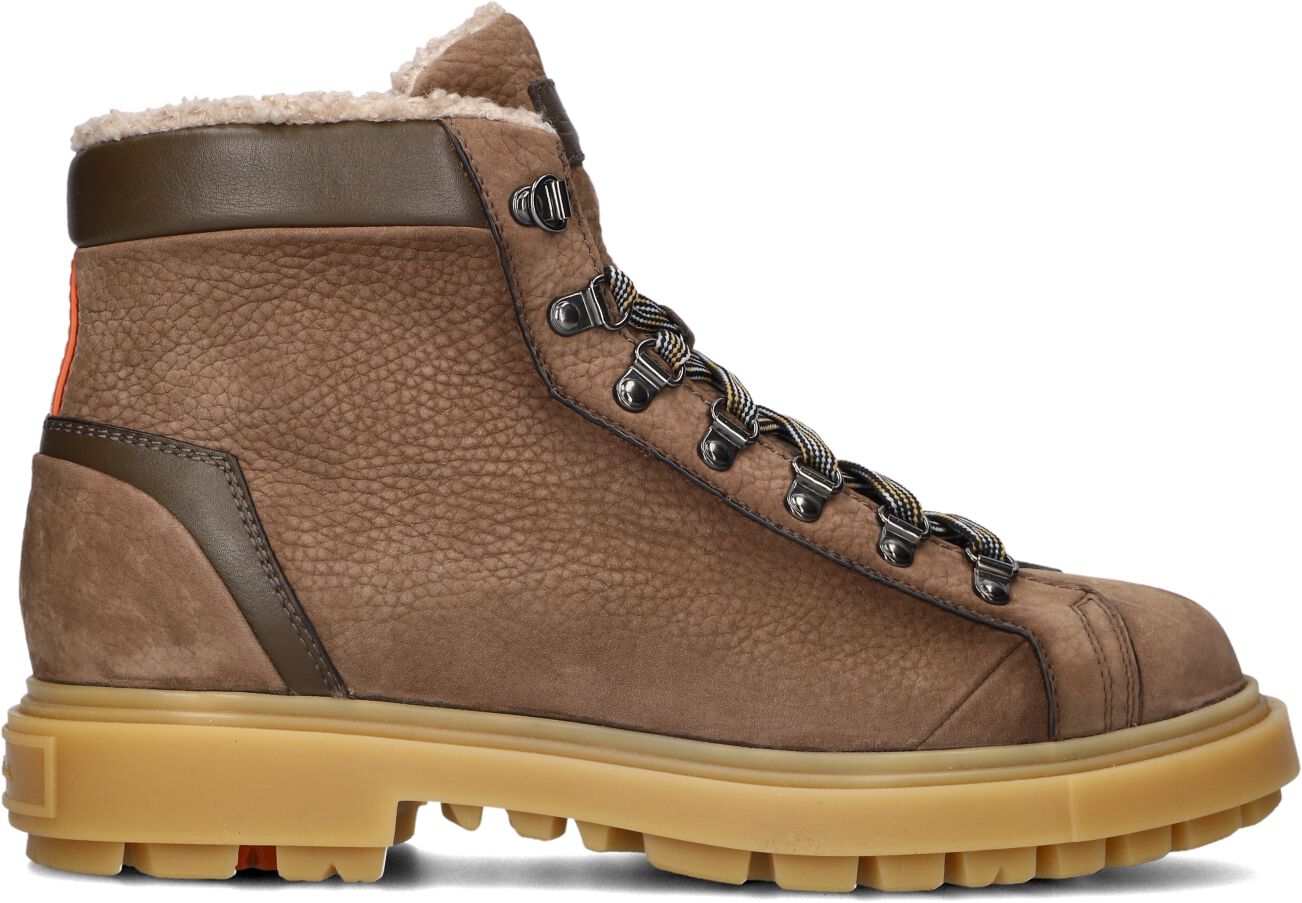Santoni Veterboots Heren Nub Vacht Bergbooty, Maat: 45, Materiaal: Nubuck, Kleur: Bruin