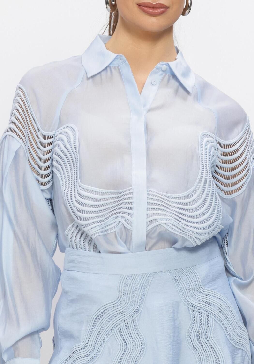Lichtblauwe COPENHAGEN MUSE Blouses CMMOLLY-SHIRT - large