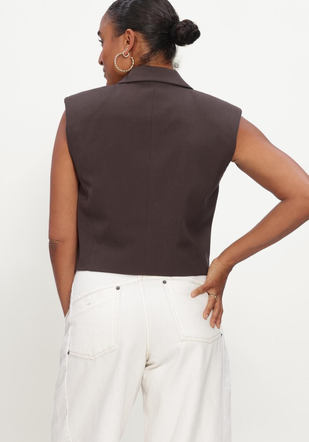 Bruine COPENHAGEN MUSE Gilet CMTAILOR-SHORT-WAISTCOAT - large