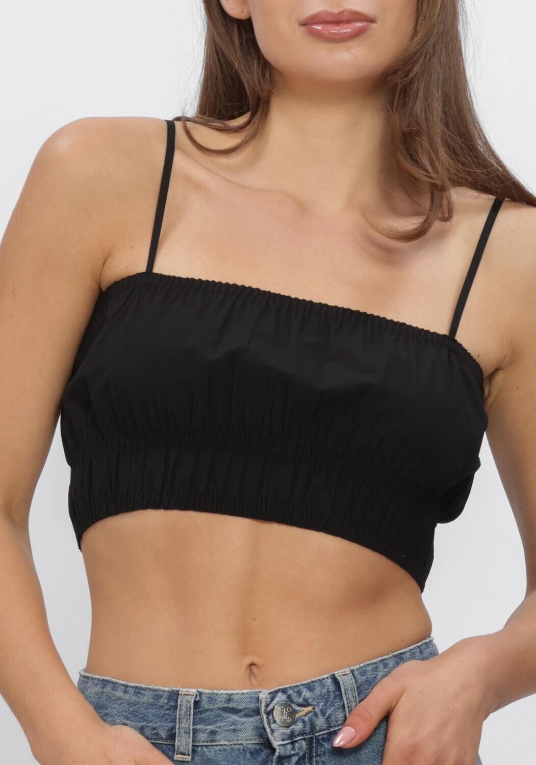 Zwarte CLOSED Tops & T-shirts GATHERED TOP - large