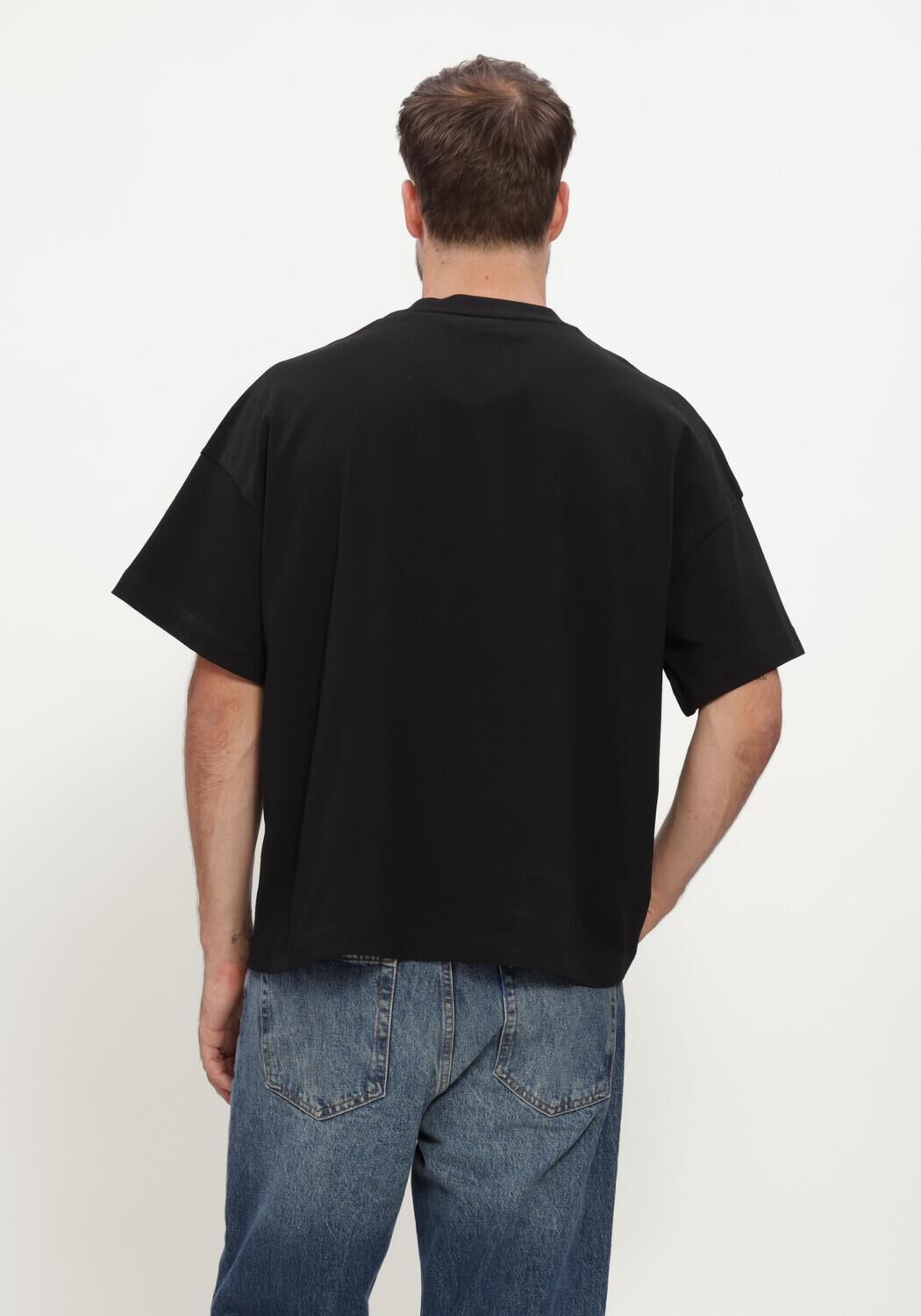 Zwarte FLANEUR T-shirt BOX LOGO T-SHIRT - large