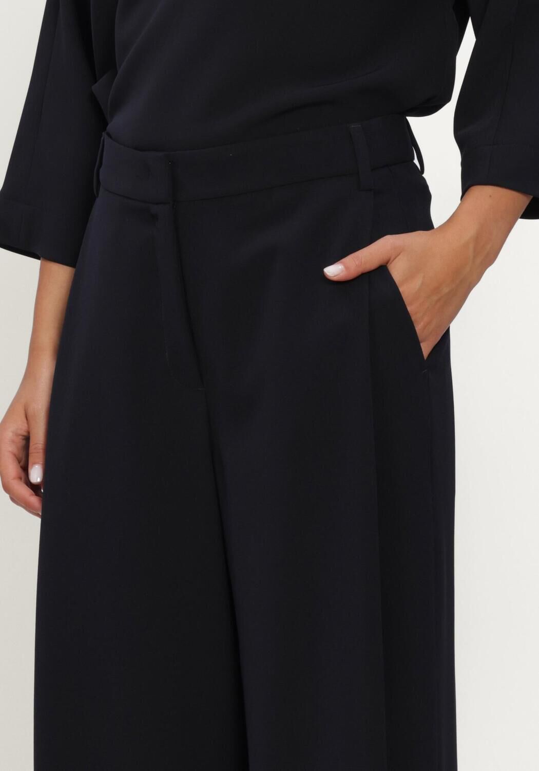 Donkerblauwe LUISA CERANO Wijde broek WIDELEG-PANTS MIT BUNDFALTEN - large