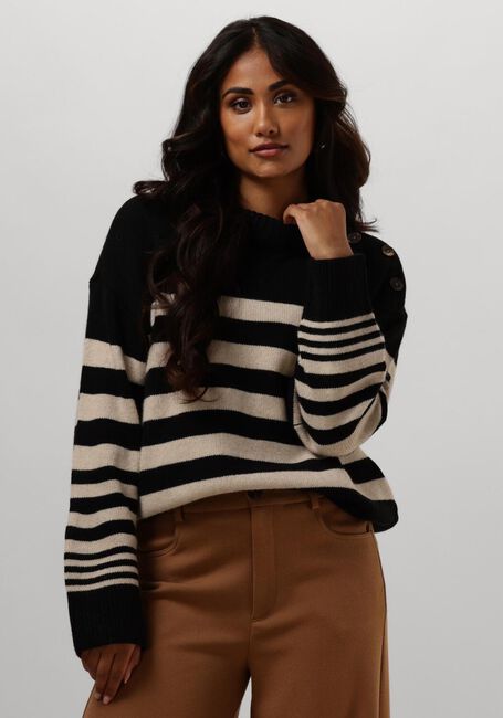 Zwarte RUBY TUESDAY Trui VIEJE BUTTON SHOULDER PULLOVER - large