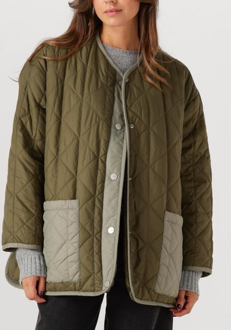 Khaki UGG Faux fur jas W AMILEA REV QUILTED JACKET - large