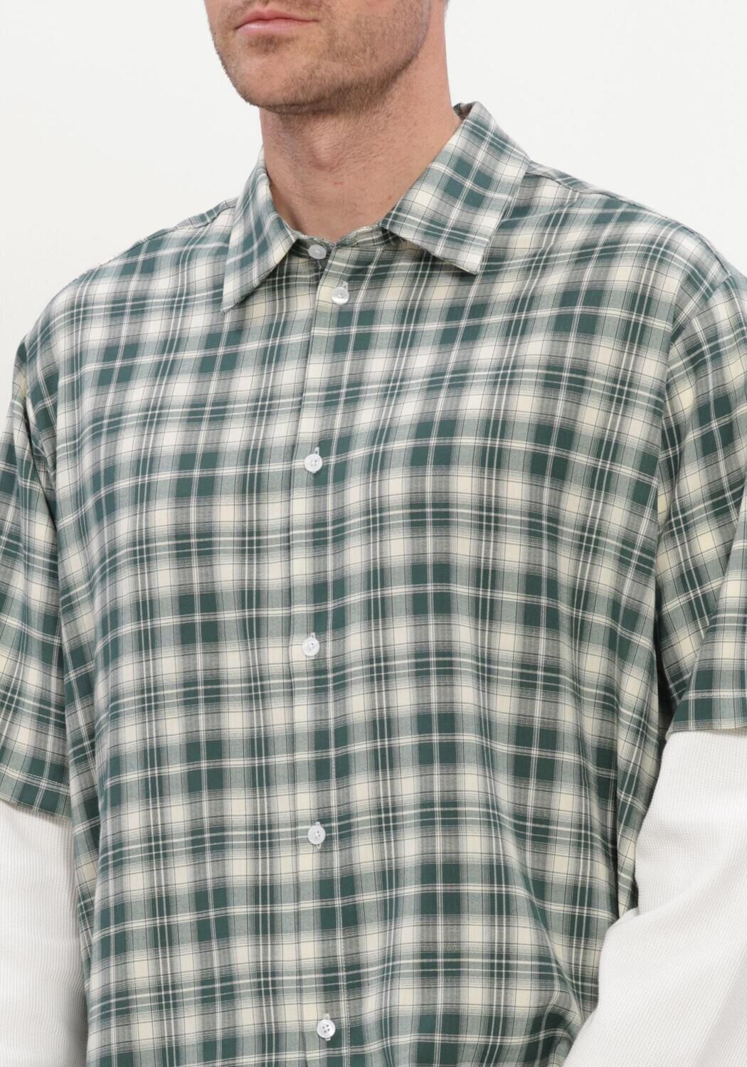 Groene NEW AMSTERDAM SURF ASSOCIATION Casual overhemd DOUBLE LAYER SHIRT - large