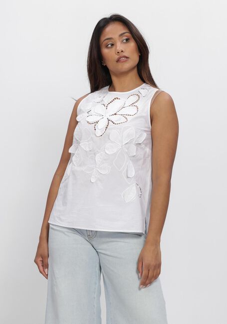 Witte LUISA CERANO Top BLUSENTOP MIT LOCHSTRICKEREI - large