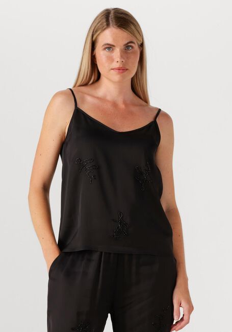 Zwarte ALIX THE LABEL Top LADIES WOVEN SATIN BEADED CAMISOLE - large