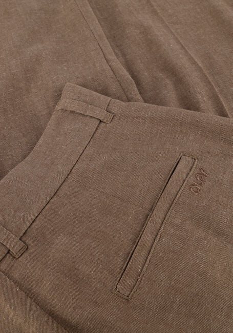 Bruine OLAF HUSSEIN Wijde broek LINEN TAILORED TROUSERS - large