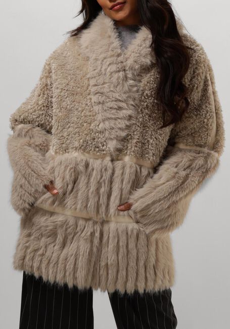 Ecru BEAUMONT Faux fur jas KAIA - large