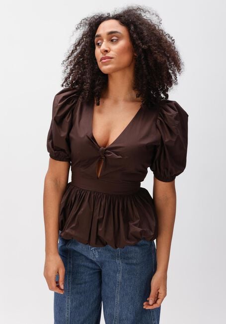Bruine ROTATE Tops & T-shirts PUFF SLEEVE BUBBLE TOP - large
