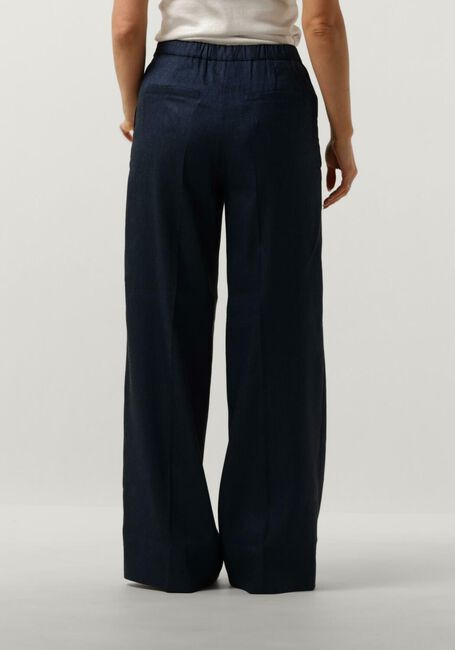 Donkerblauwe SUMMUM Wijde broek TROUSERS LINEN BLEND - large