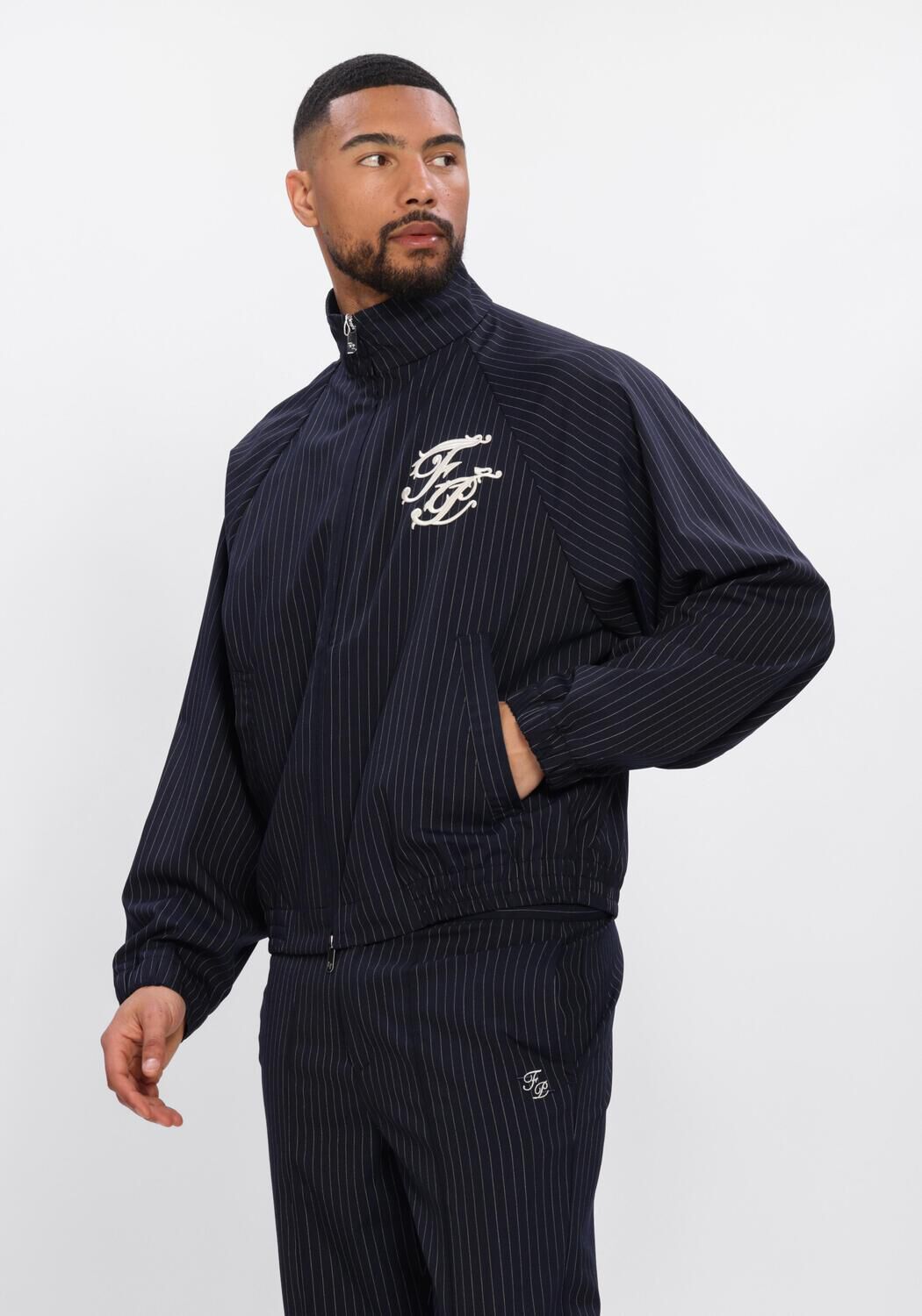 Blauwe FILLING PIECES Jack TRACK JACKET RAGLAN - large