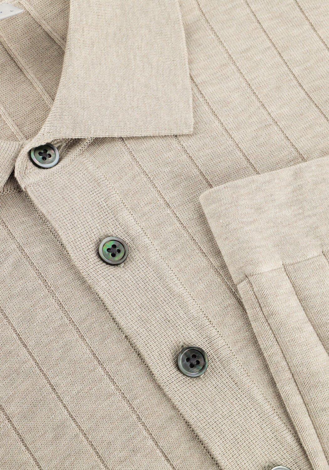 Beige PROFUOMO Trui POLO LS BEIGE AERO EASE RIB - large