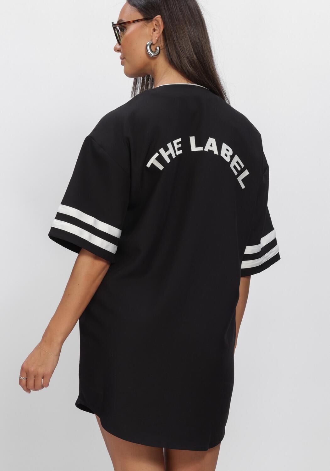 Zwarte ALIX THE LABEL Jurken LADIES WOVEN BASEBALL SHIRT DRESS - large
